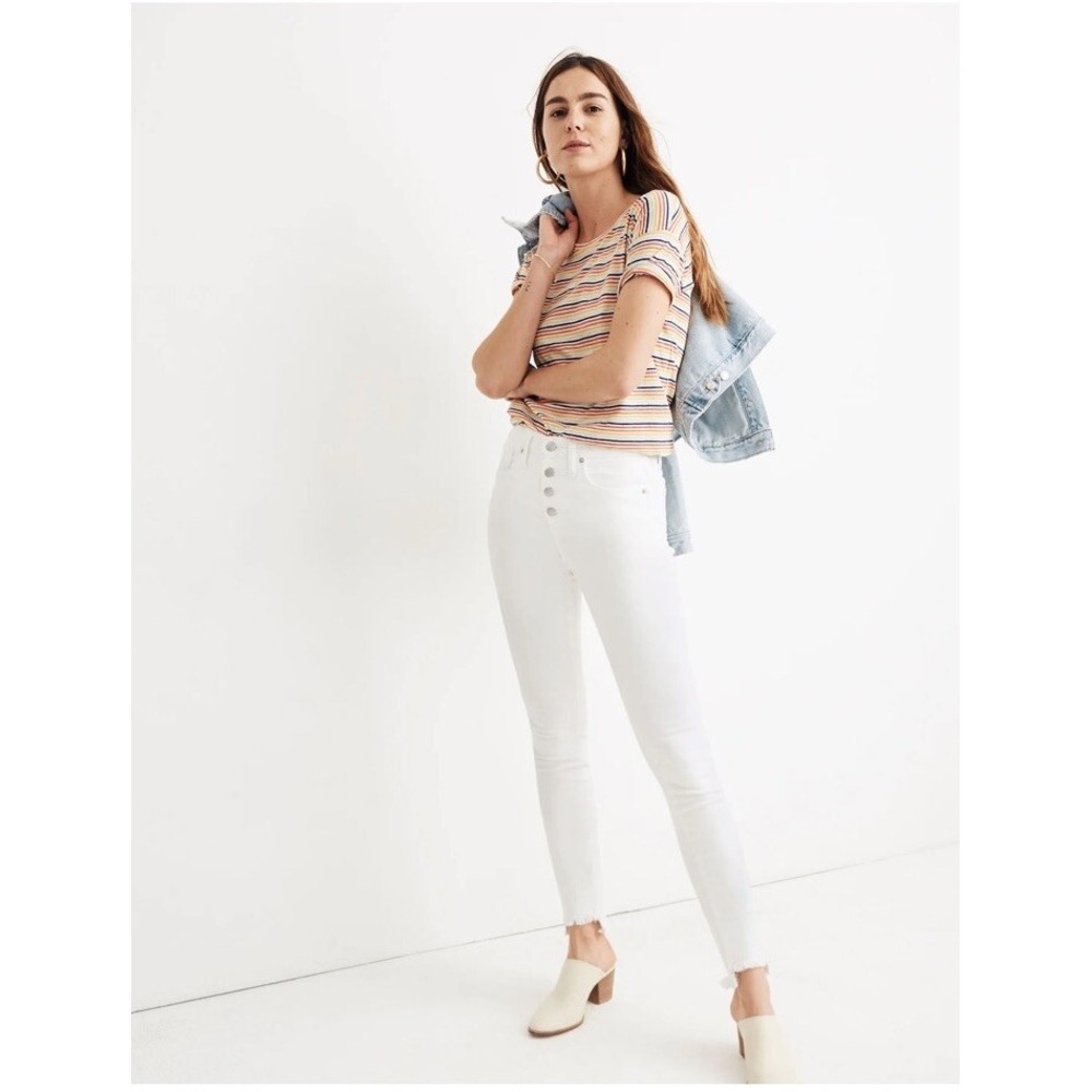 MADEWELL High Rise Skinny Jeans Plus Size US 20P Size 35 Petite White NEW Casual